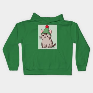 Cute elf kitten Kids Hoodie